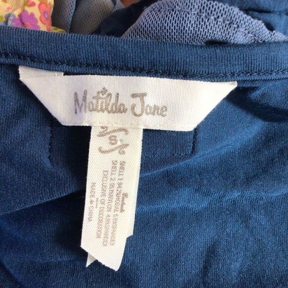 Woman’s Matilda‎ Jane School Spirit Multi Layer Floral Ruffle Blue Tunic Tank S - Picture 5 of 9